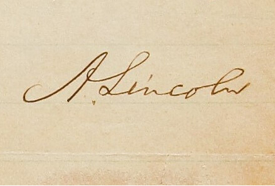 signature of Abraham Lincoln