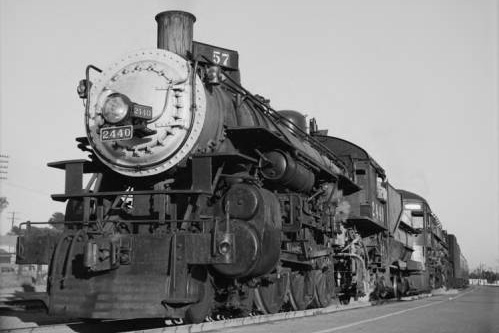 Richard Steinheimer photo of Southern Pacific locomotive in Glendale, California, 1950