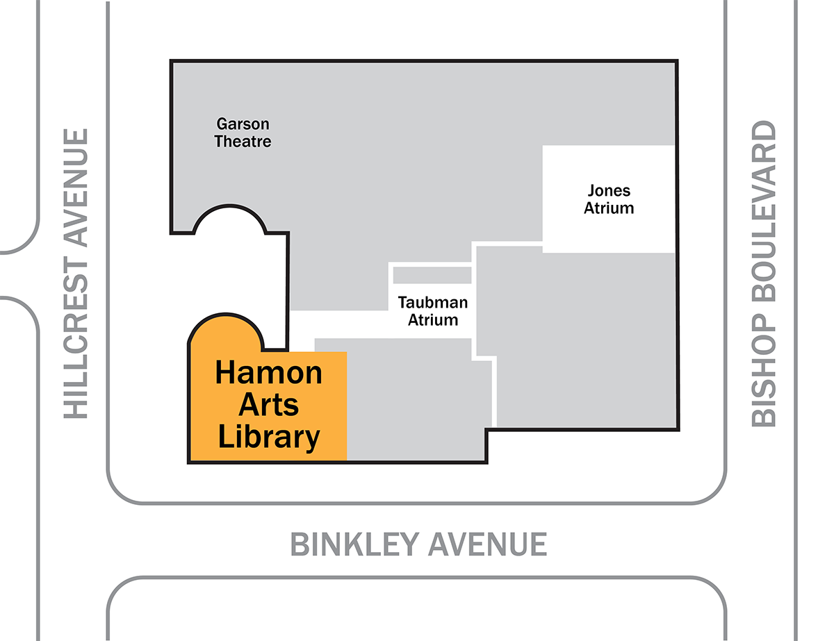 Hamon Arts Library location within the Owen Arts Center