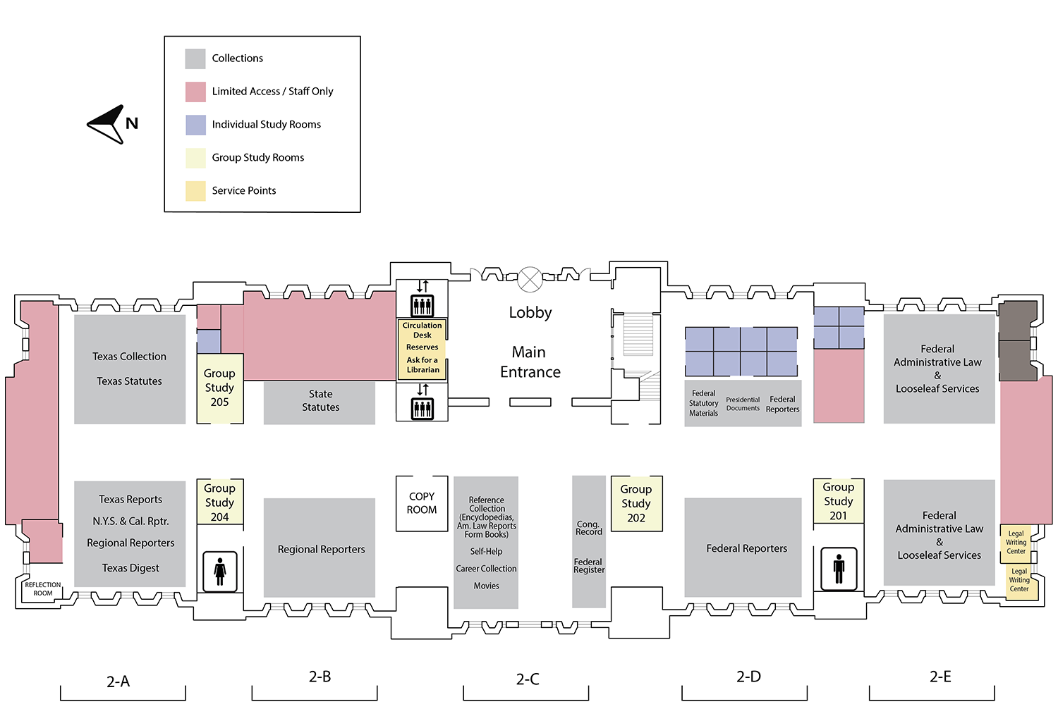 Underwood Law Library, second floor map