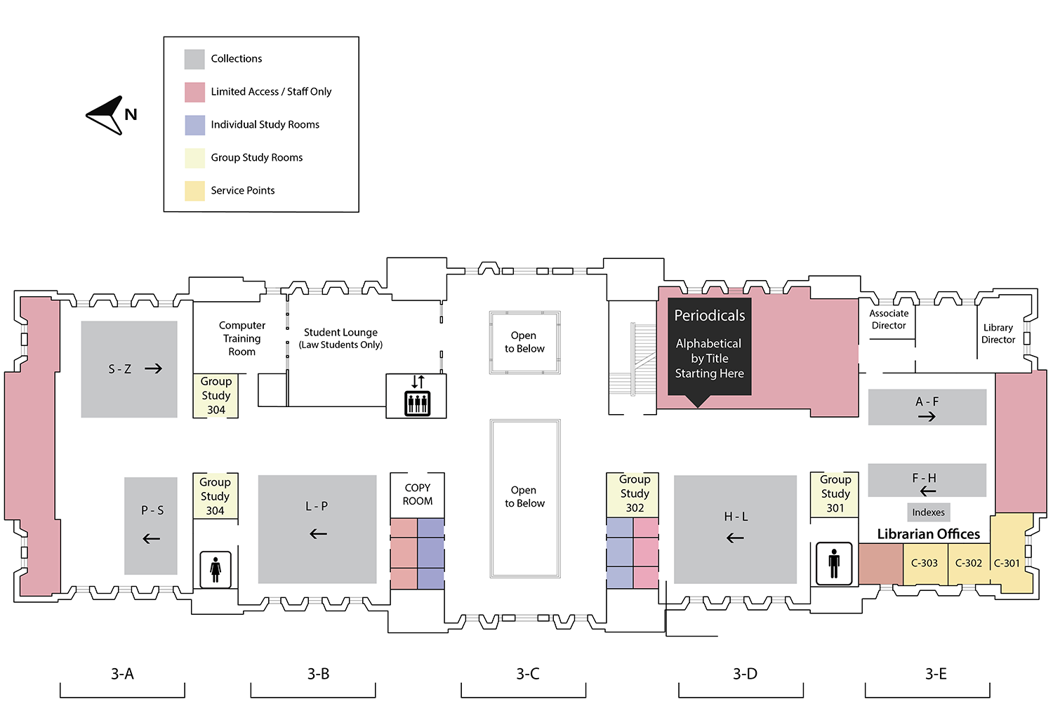 Underwood Law Library, third floor map