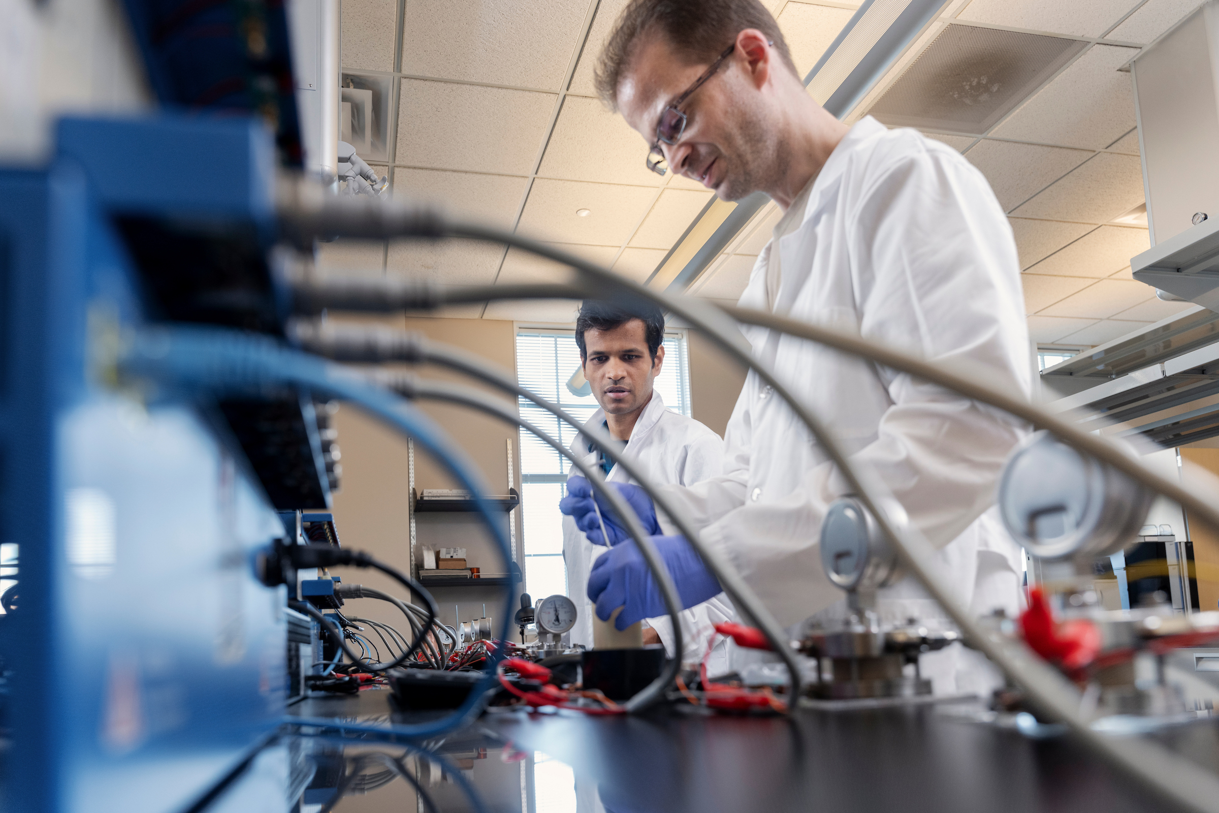 SMU engineering researchers work in a state-of-the-art lab in Caruth Hall.