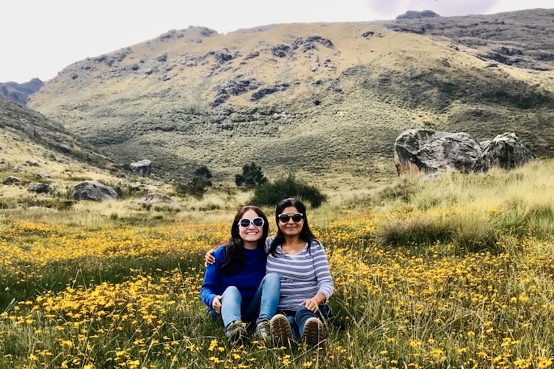 Tania Cuff and Mom near her hometown in the Peruvian Andes.