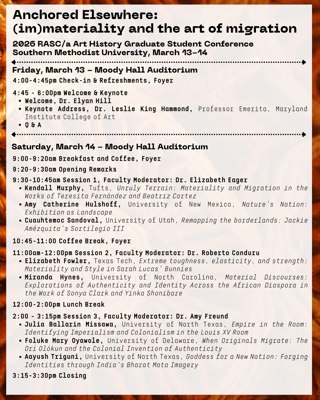 symposium schedule