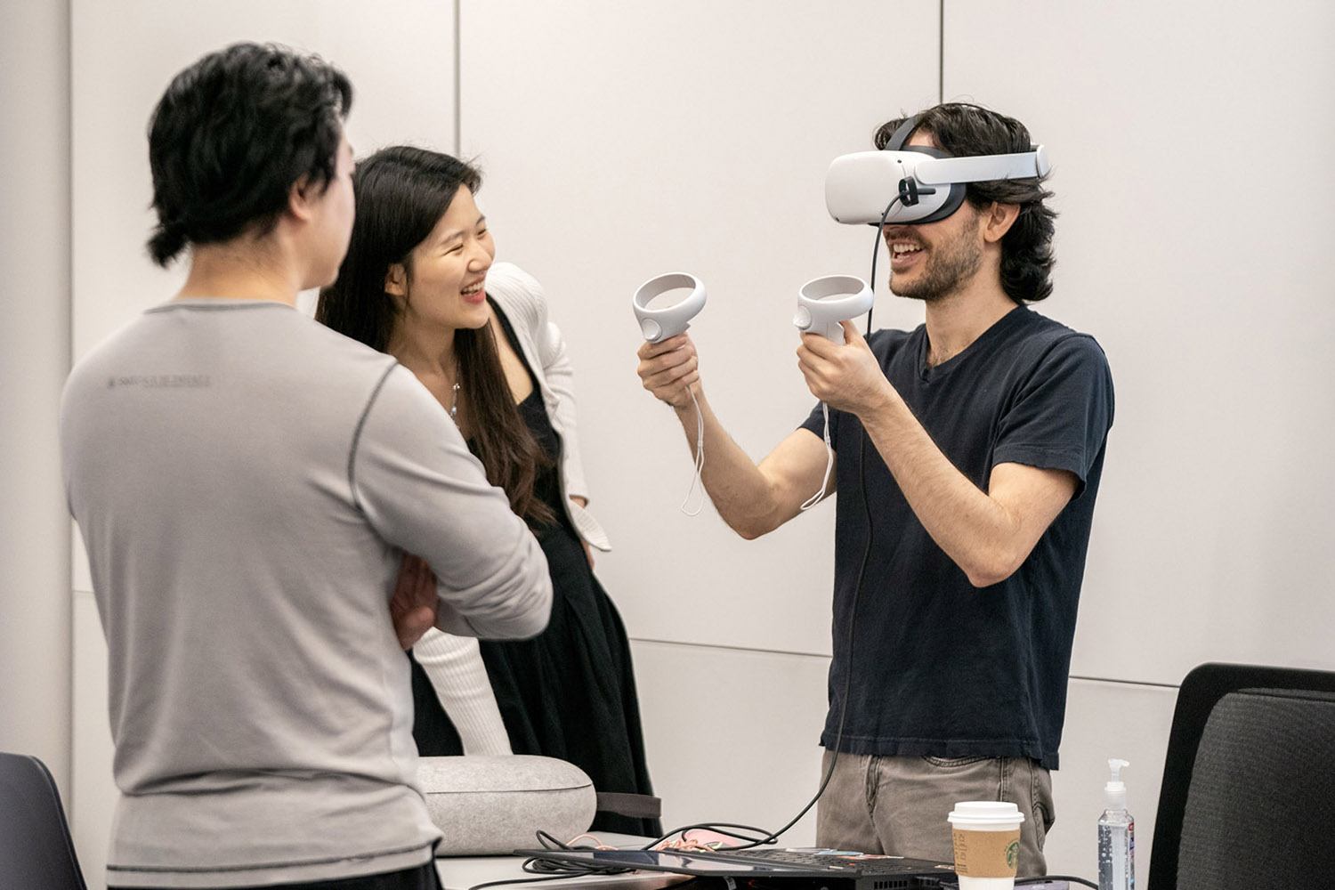 man using VR
