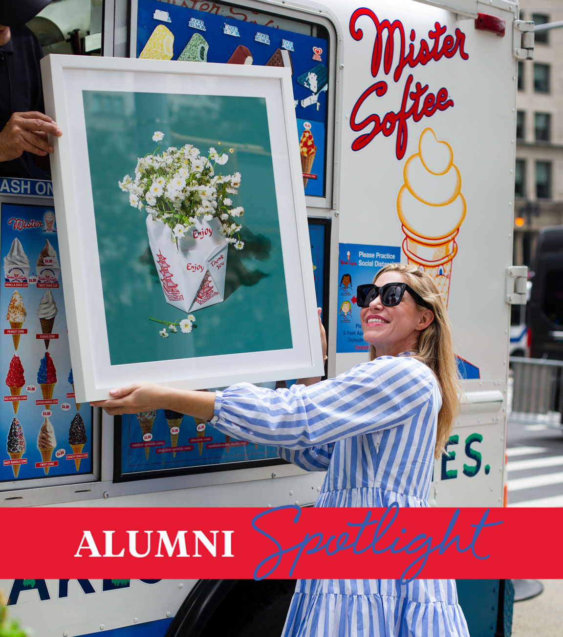 Alum Chrissy Crawford Corredor displays work from her company ArtStar's collection.