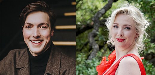 Voice program students Diego Roberts Buceta and Lexi Cook.