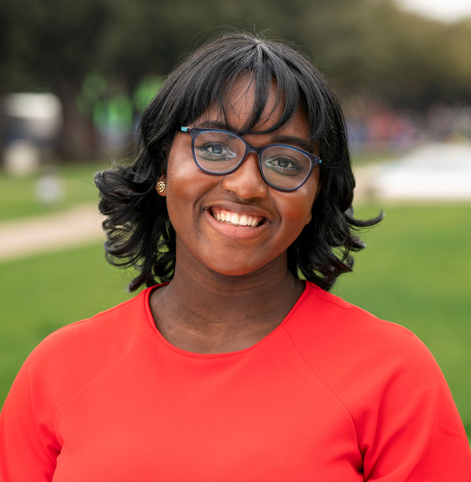 Engaged Learning Fellow and Meadows student Princess Igwe-Icho poses for a photo.