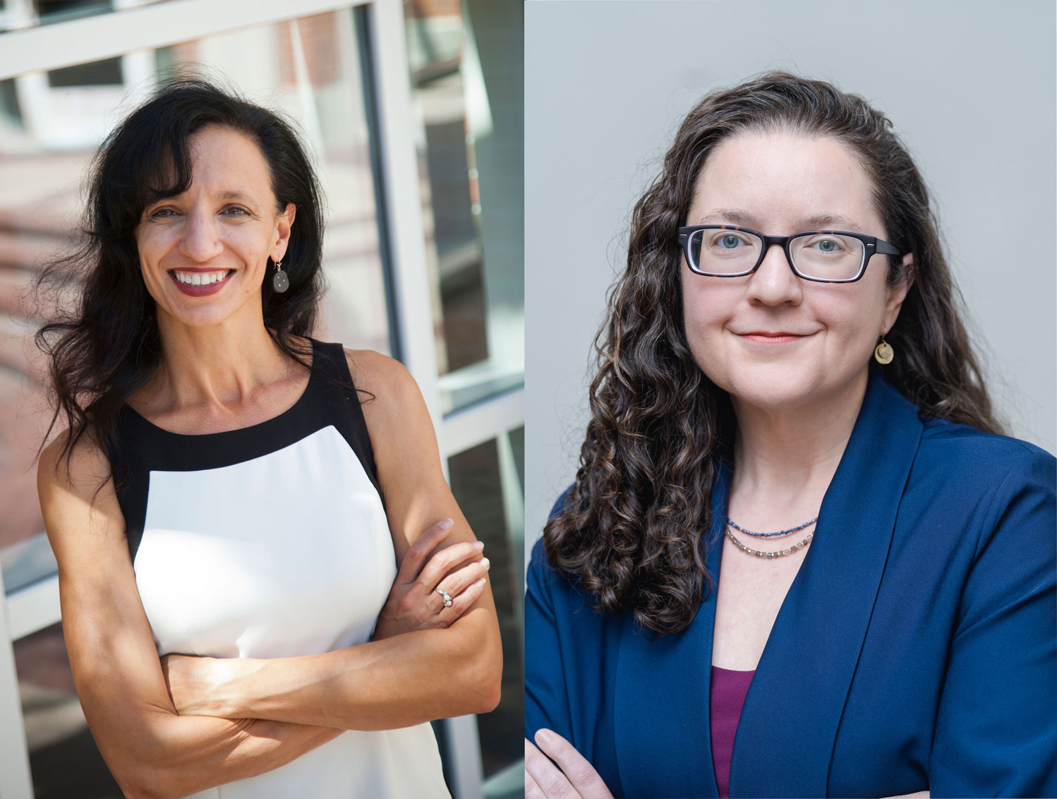 Headshots of SMU DataArts Director Zannie Voss and Research Director Jen Benoit-Bryan