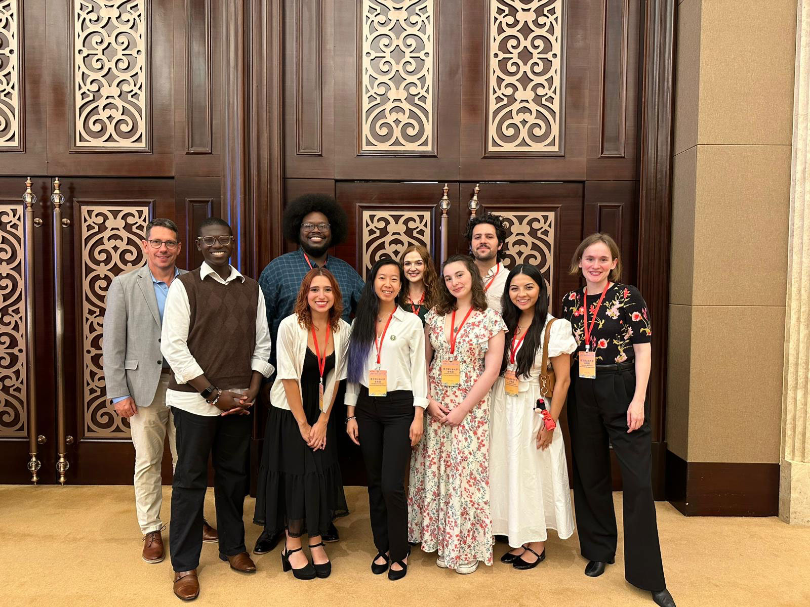 Meadows faculty and students dressed up for a welcome event at a choir festival in China.