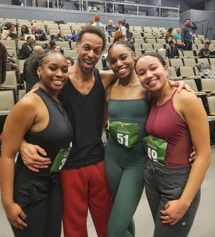 Dance students posing in a class at the International Association of Blacks in Dance Conference