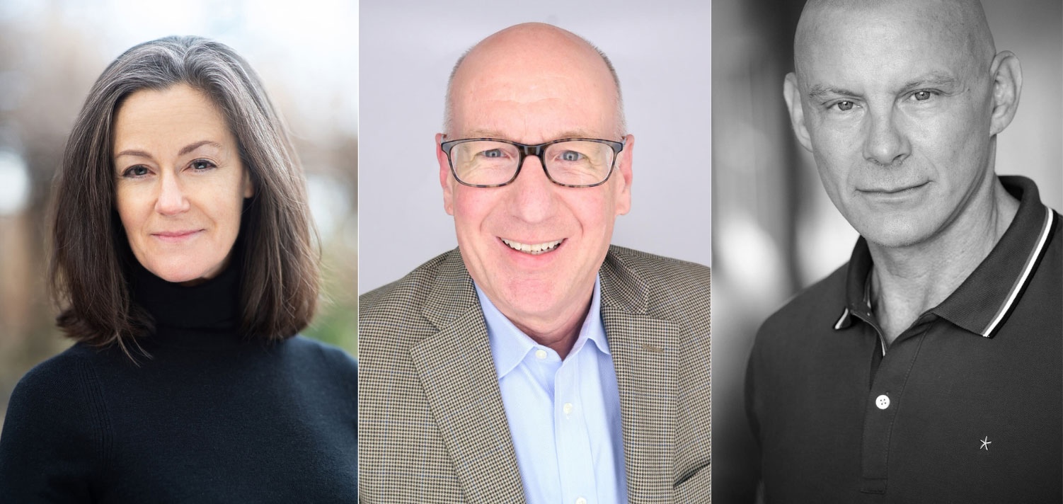 Headshots of new Meadows faculty Kimberly Grigsby, Chip Mahaney, and Andreas Mitisek