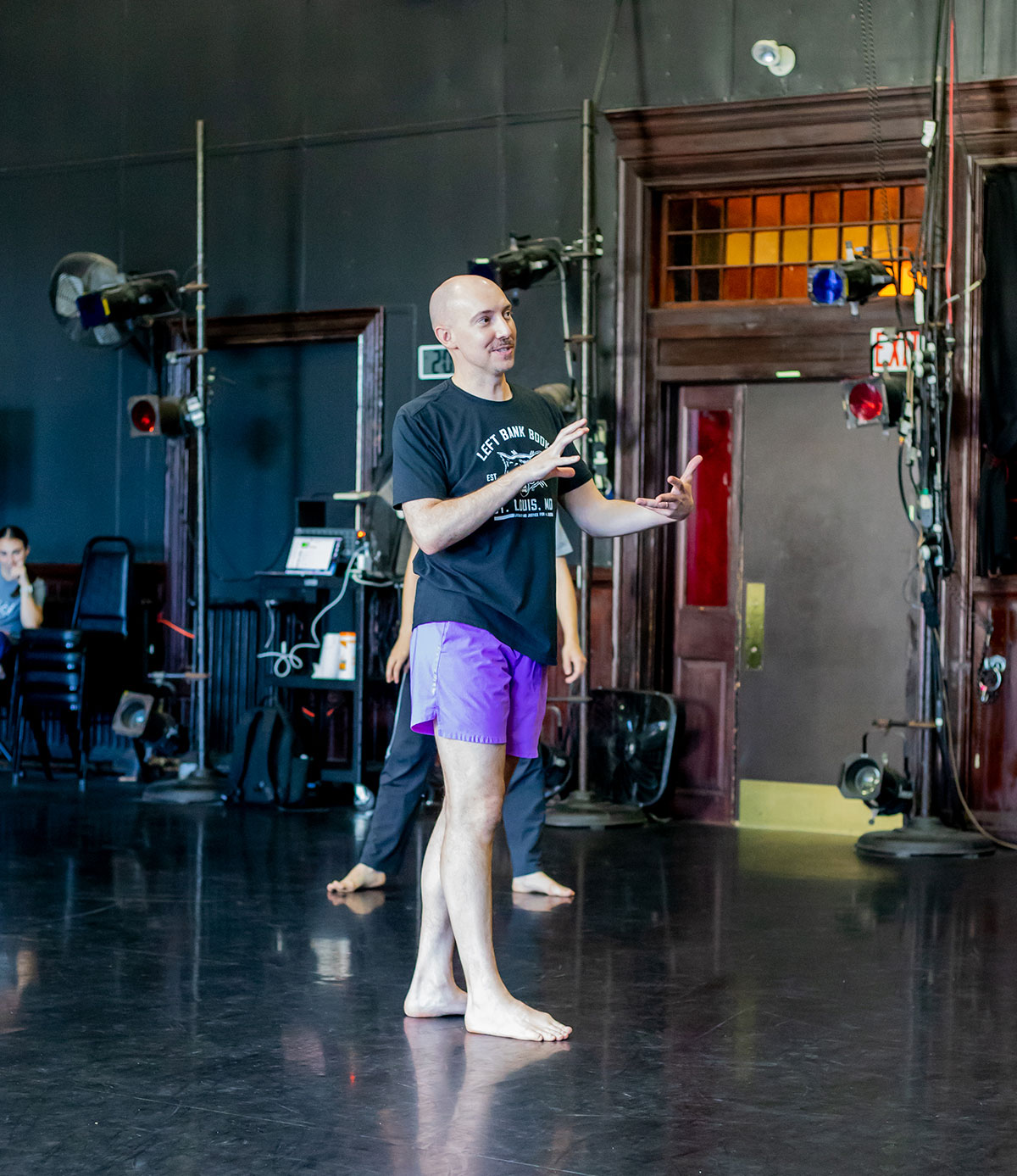 Joshua Peugh in rehearsal creating "Sweeney Todd" with Boston Dance Theatre. Courtesy of Boston Dance Theatre.