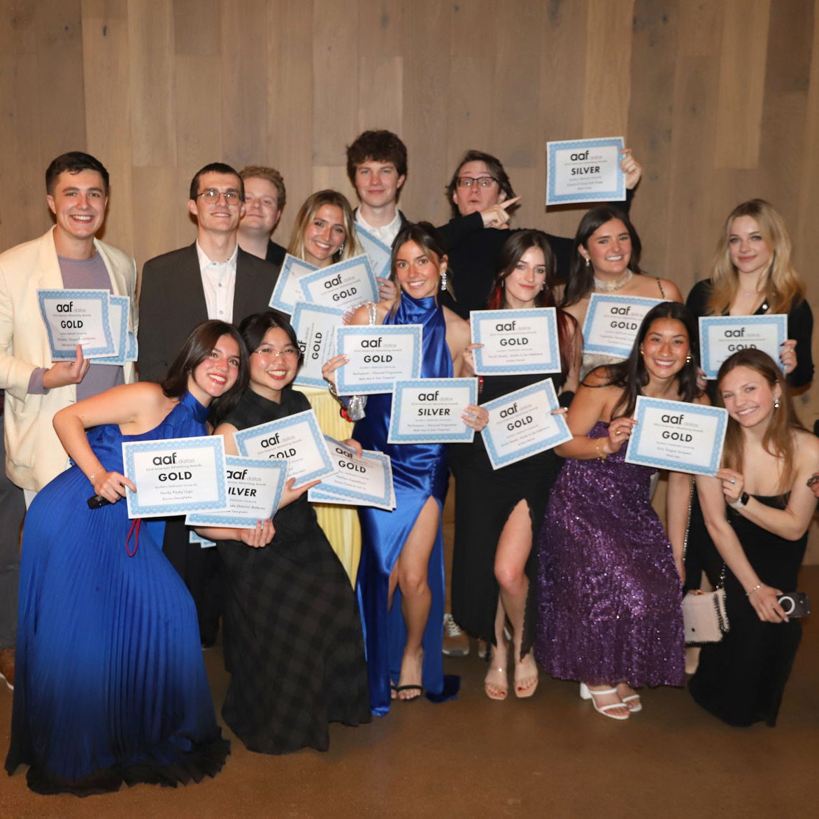 Students in the undergraduate advertising program at SMU won several awards in the AAF competition.