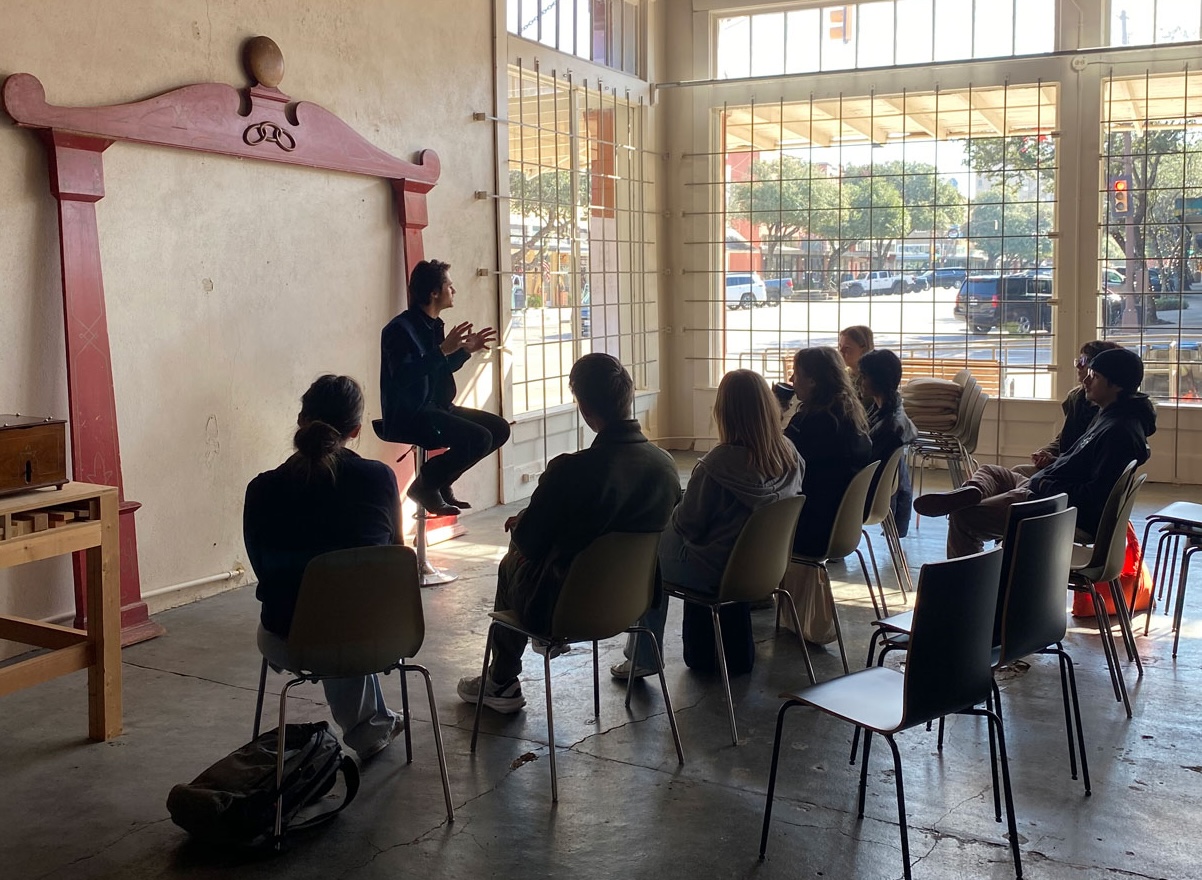 Students in the Bachelor of Arts in Art program at SMU Meadows learn from studio artists in Corsicana.