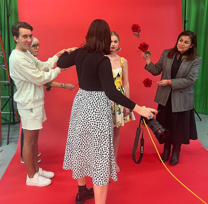 SMU Fashion Media majors participate in a styling exercise.