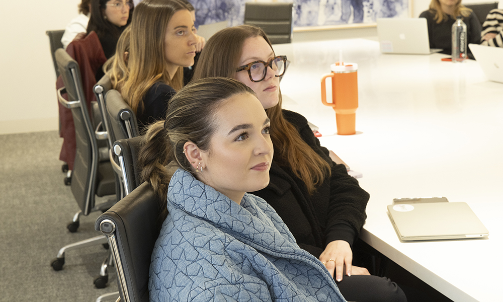 Students in SMU’s Bachelor of Arts in Public Relations program learn from industry leaders in boardroom settings