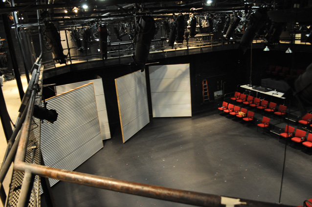The black box theatre at SMU Meadows often hosts productions featuring M.F.A. in Theatre students.