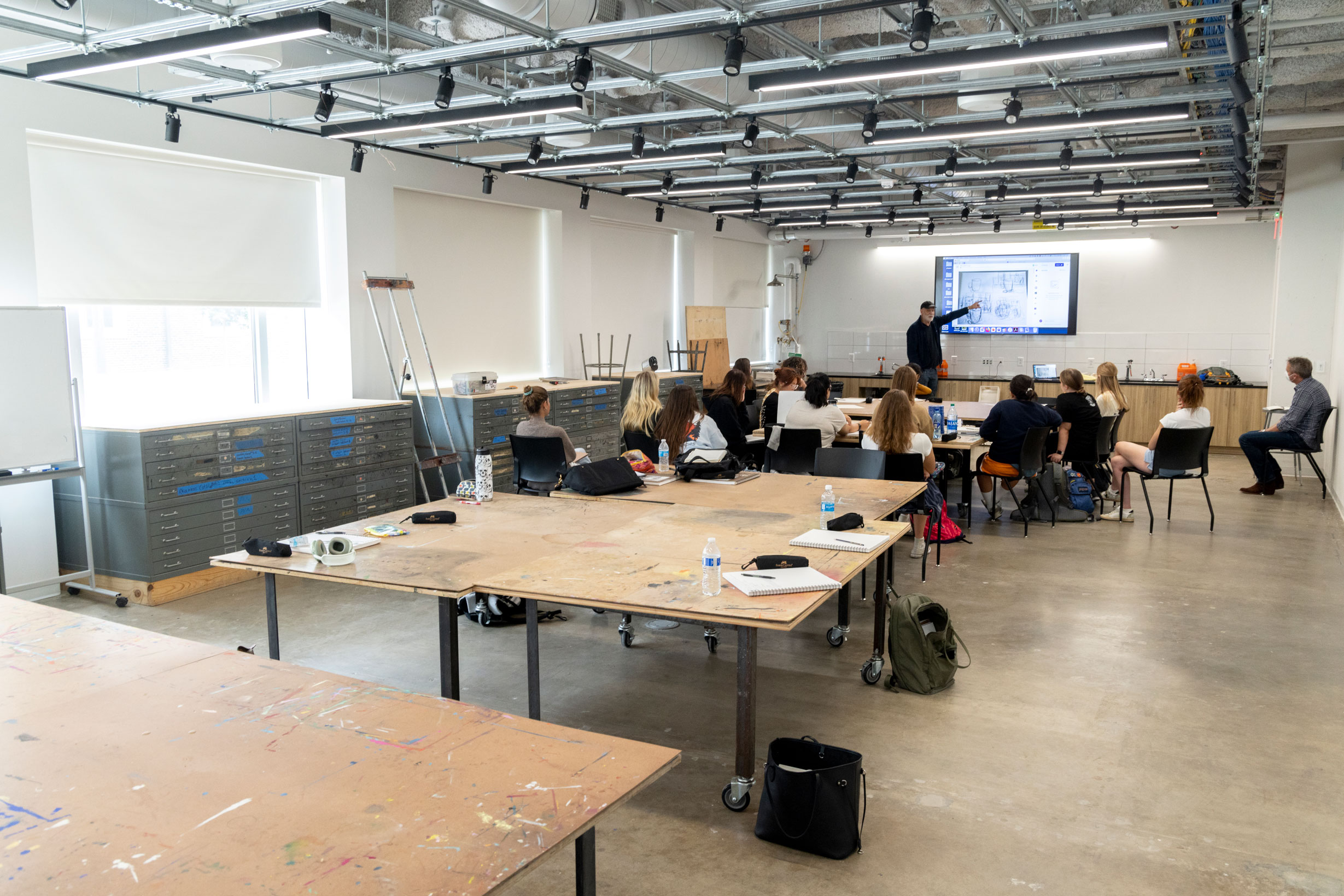 The Mark S. Moussa Foundations Studio is a classroom for SMU’s student artists to learn the foundations of art.