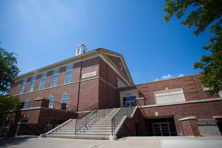 The Umphrey Lee Center is a red brick building on SMU campus named for the University’s fourth president.