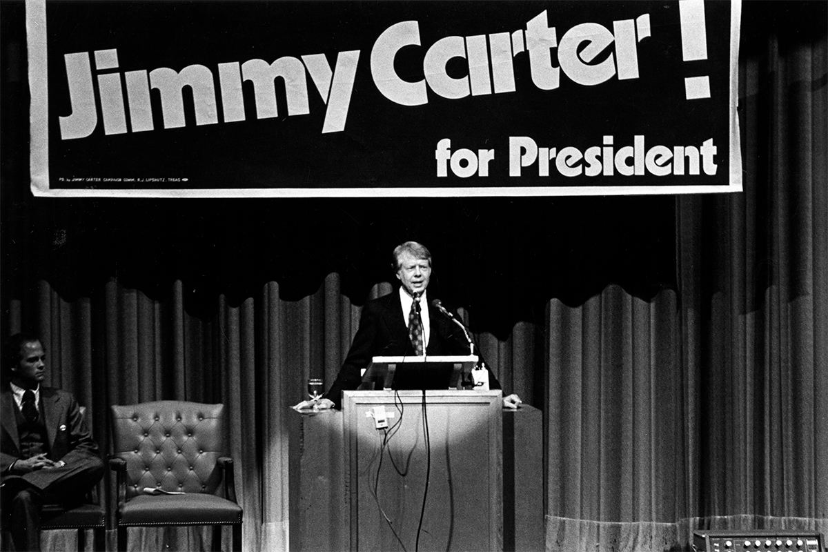 Jimmy Carter speaking at SMU in 1976