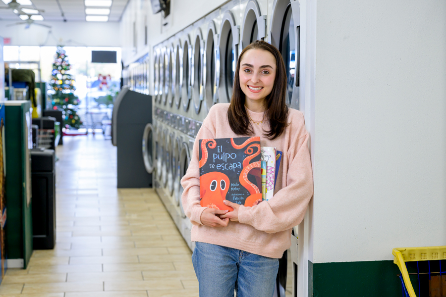 Sophomore Ryland Adzich created the Scrub-a-Dubs laundromat library along with four other Dallas-area laundromat libraries to encourage children’s reading in everyday places.