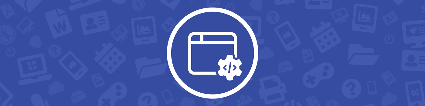 OIT Web Development icon on blue background. 