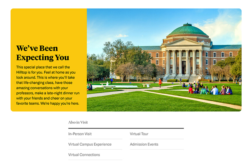 Landing page feature thumbnail