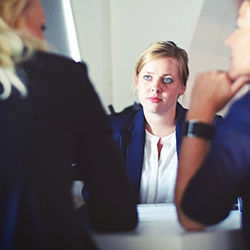 woman on a job interview