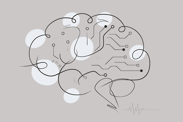 drawing of a brain