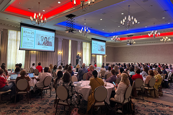 room full of people at an event