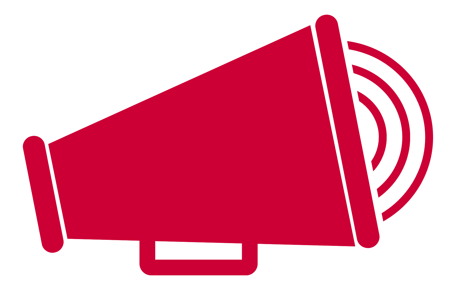 Red icon of a megaphone