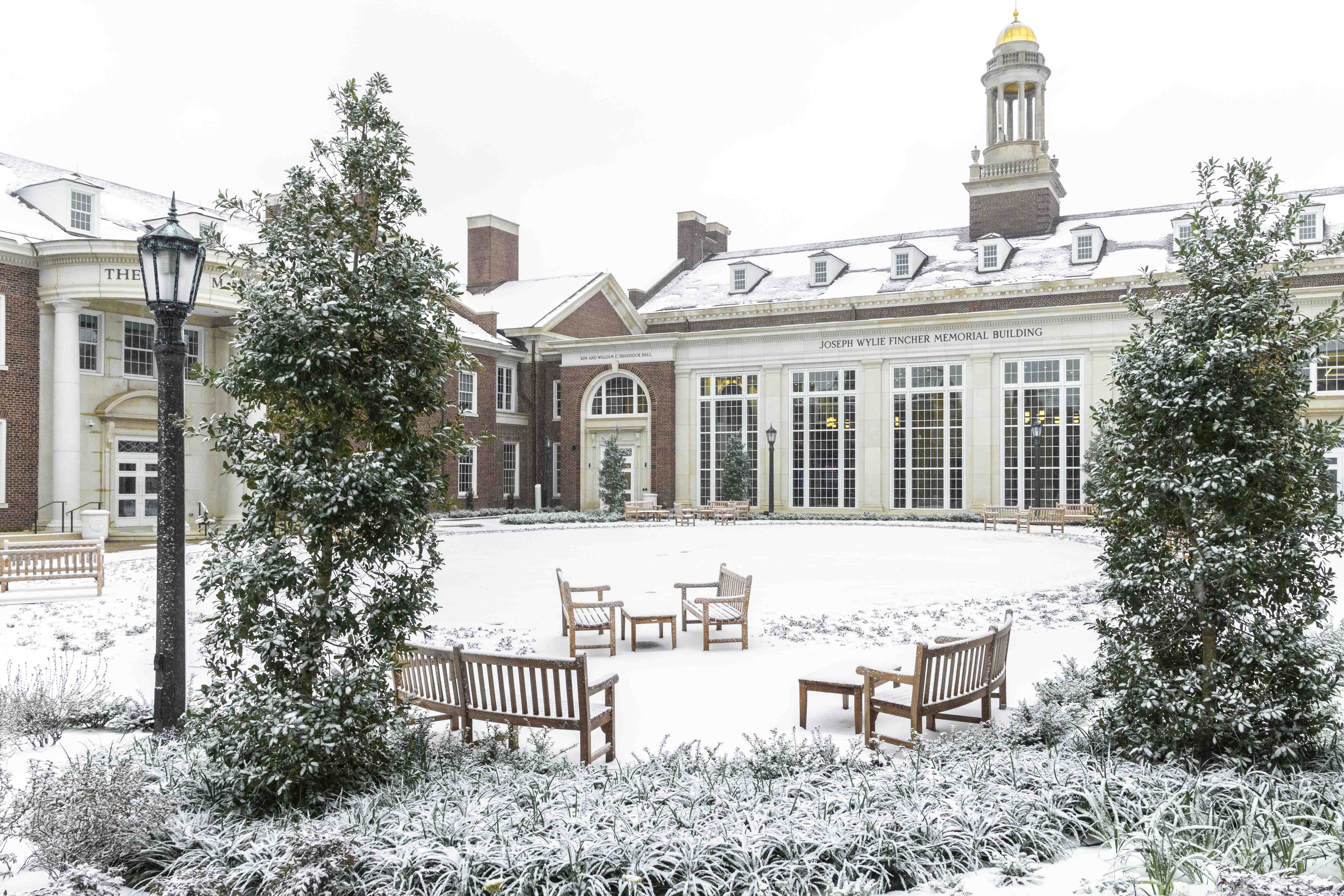cox building in the snow