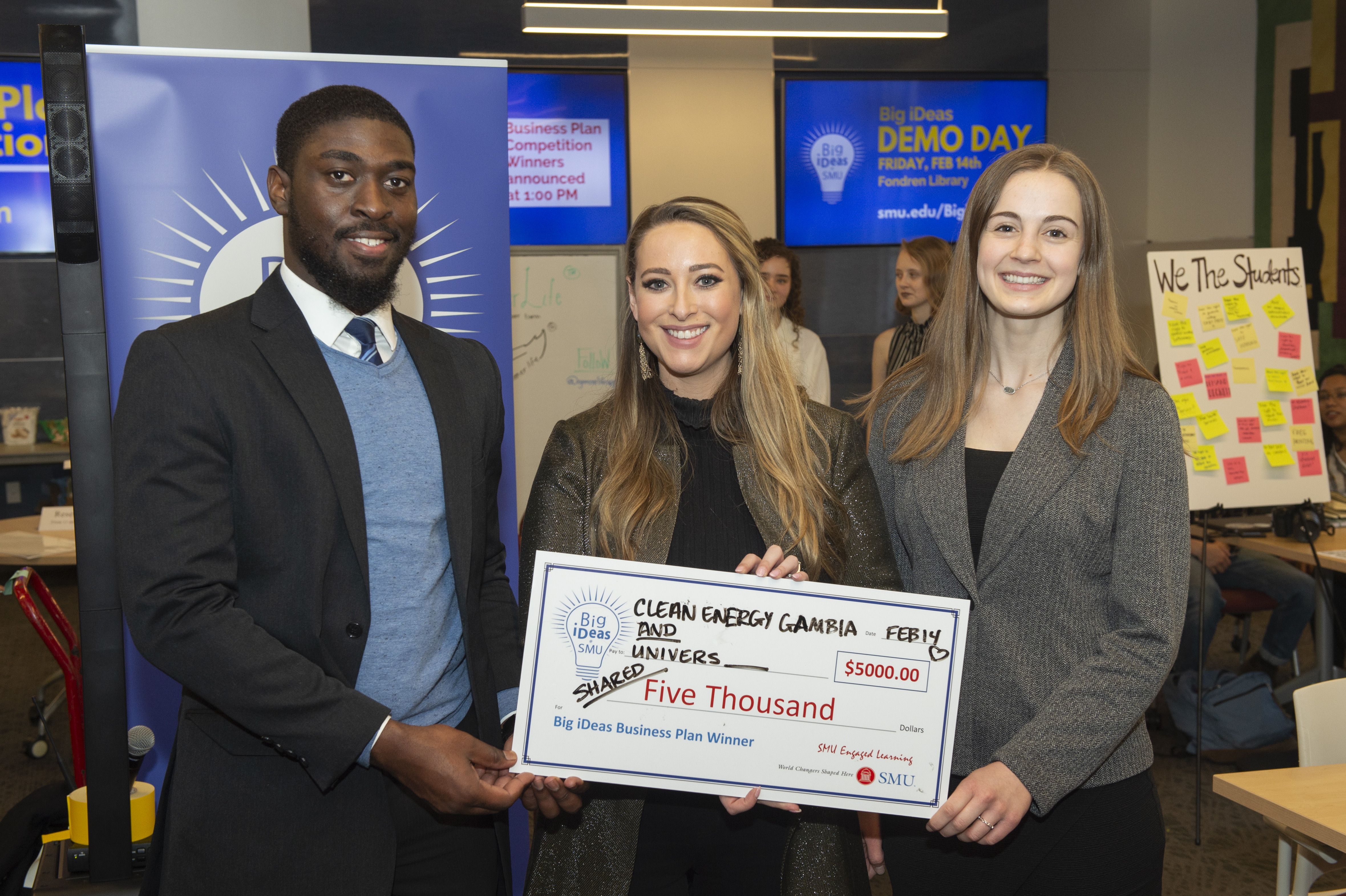 Clean Energy Gambia team with their big ideas check