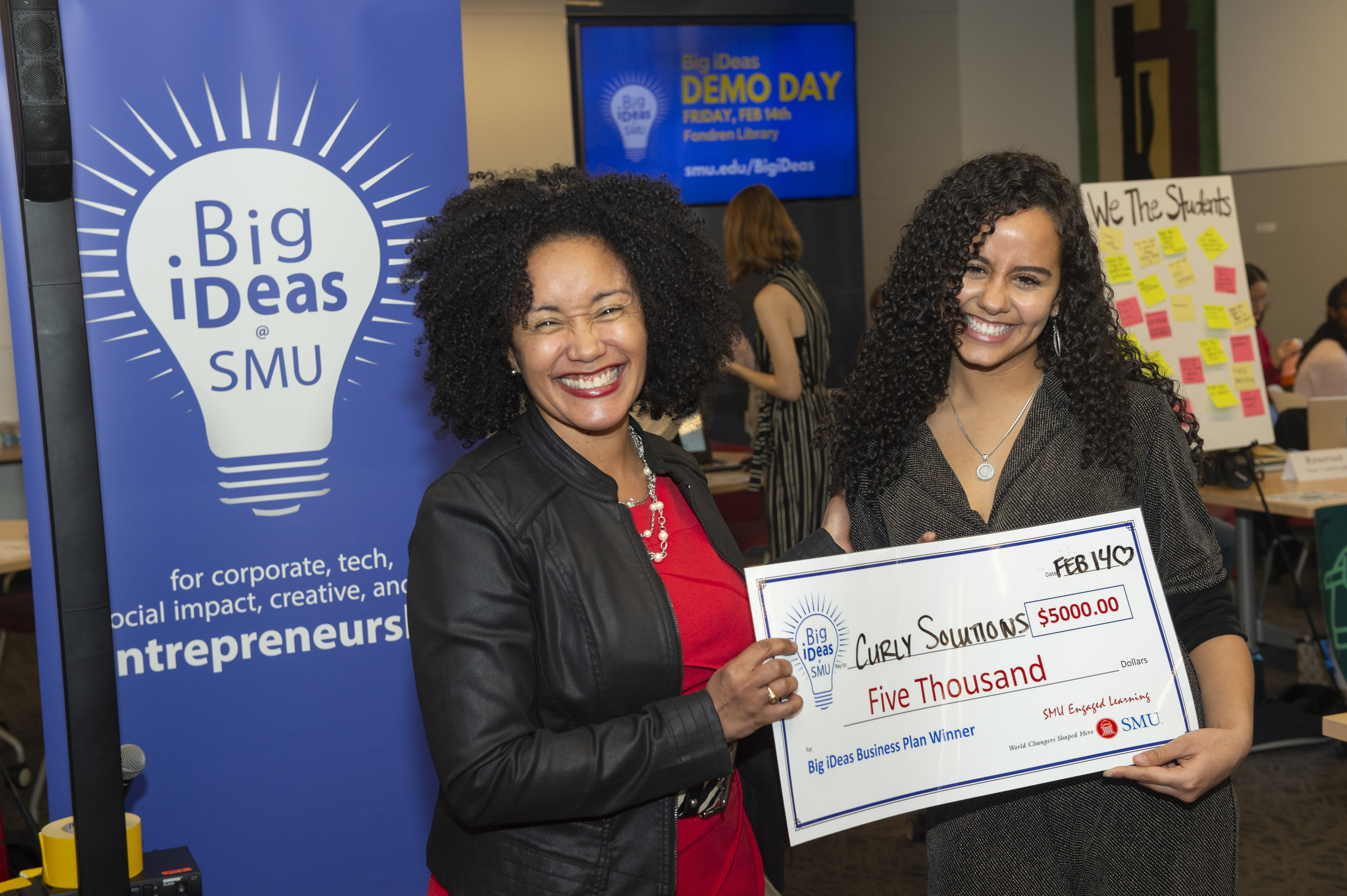 Mona with her big ideas check 