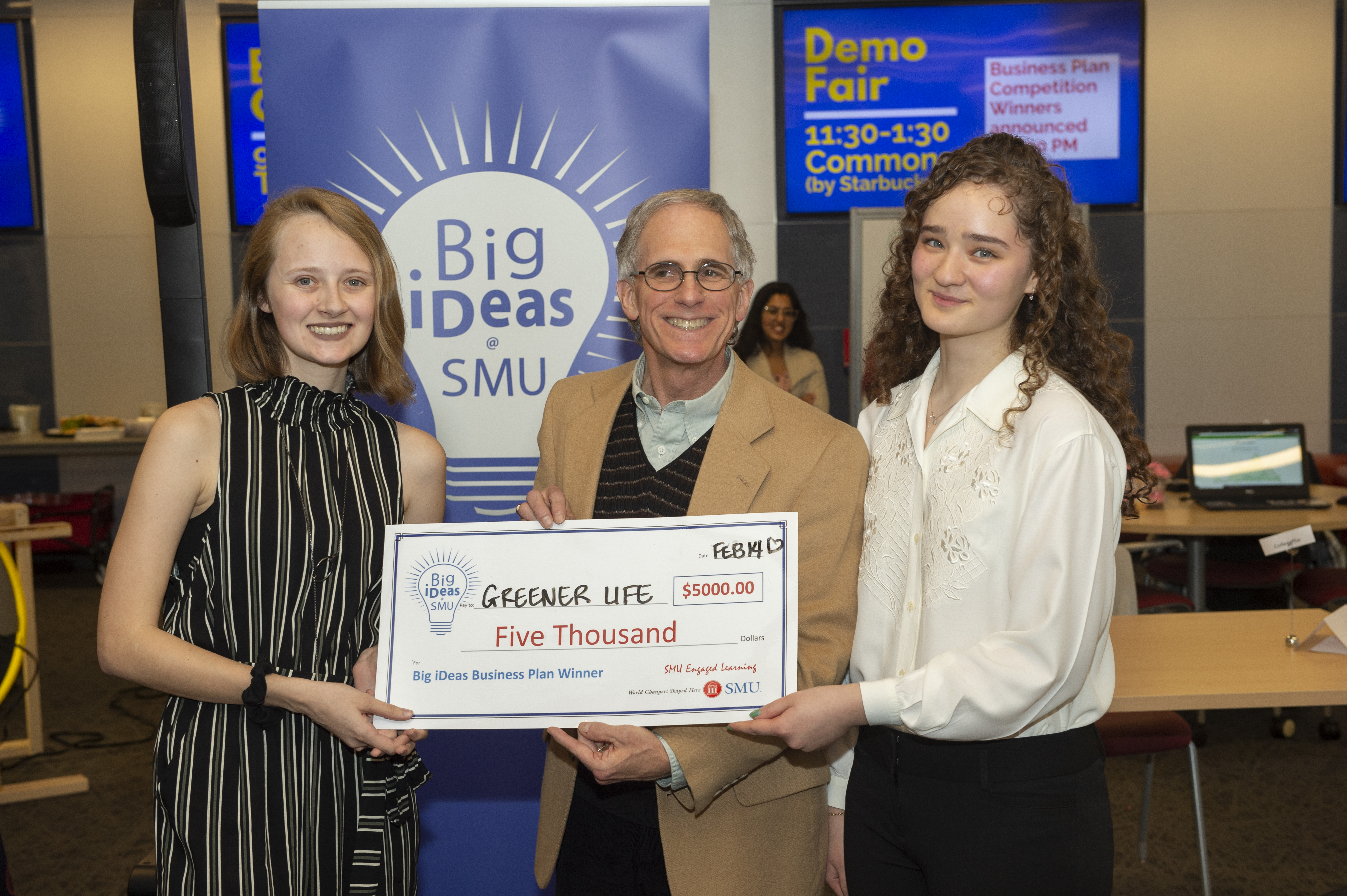 Taylor and Ceydan with their big ideas check 