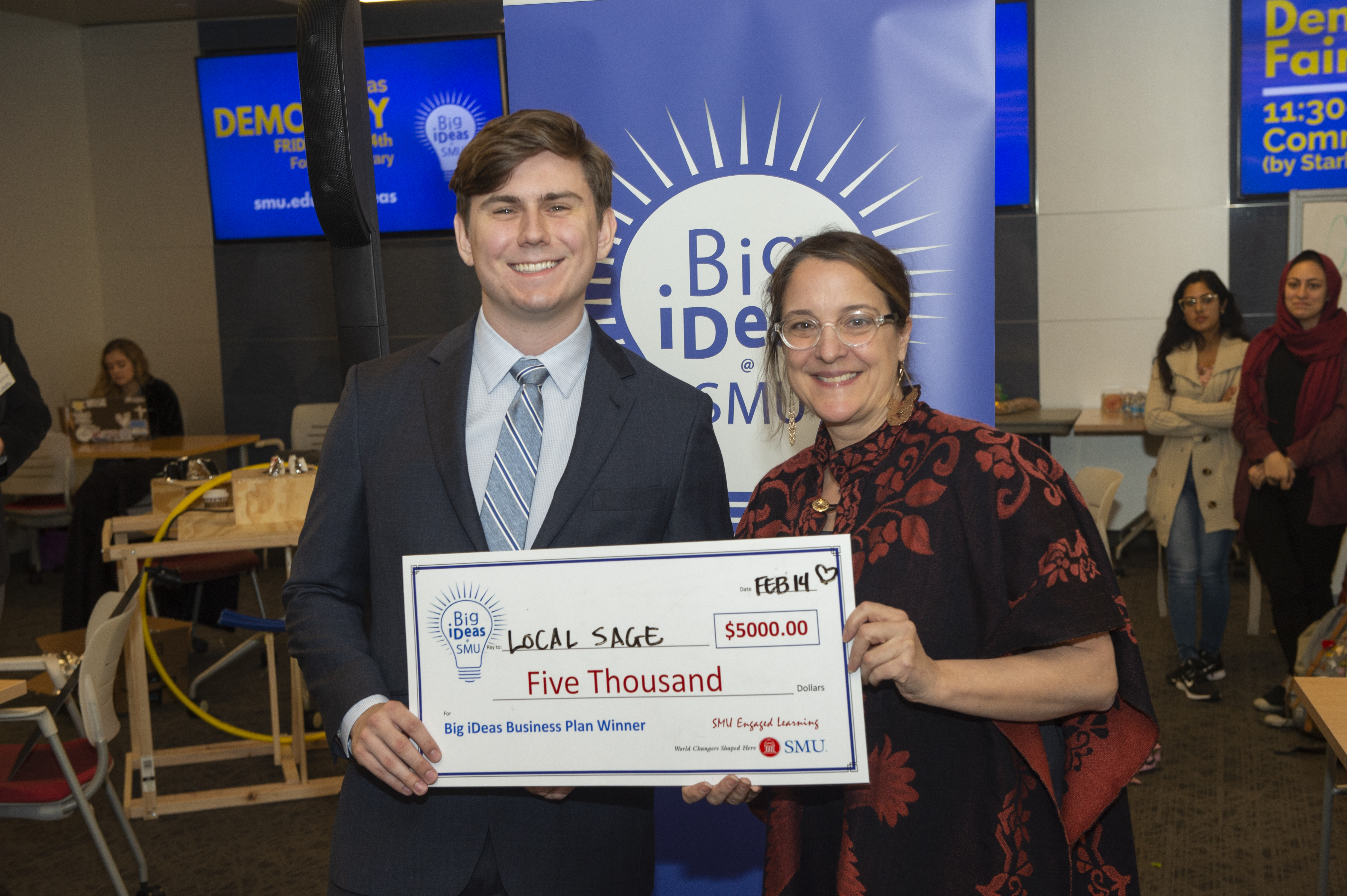 Gavin Watts with his big ideas check