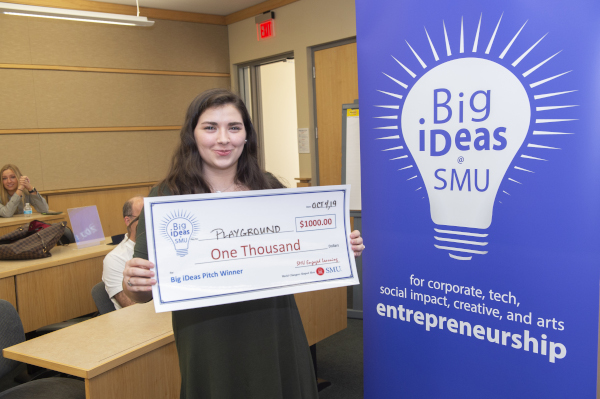 Alysia with her big ideas check