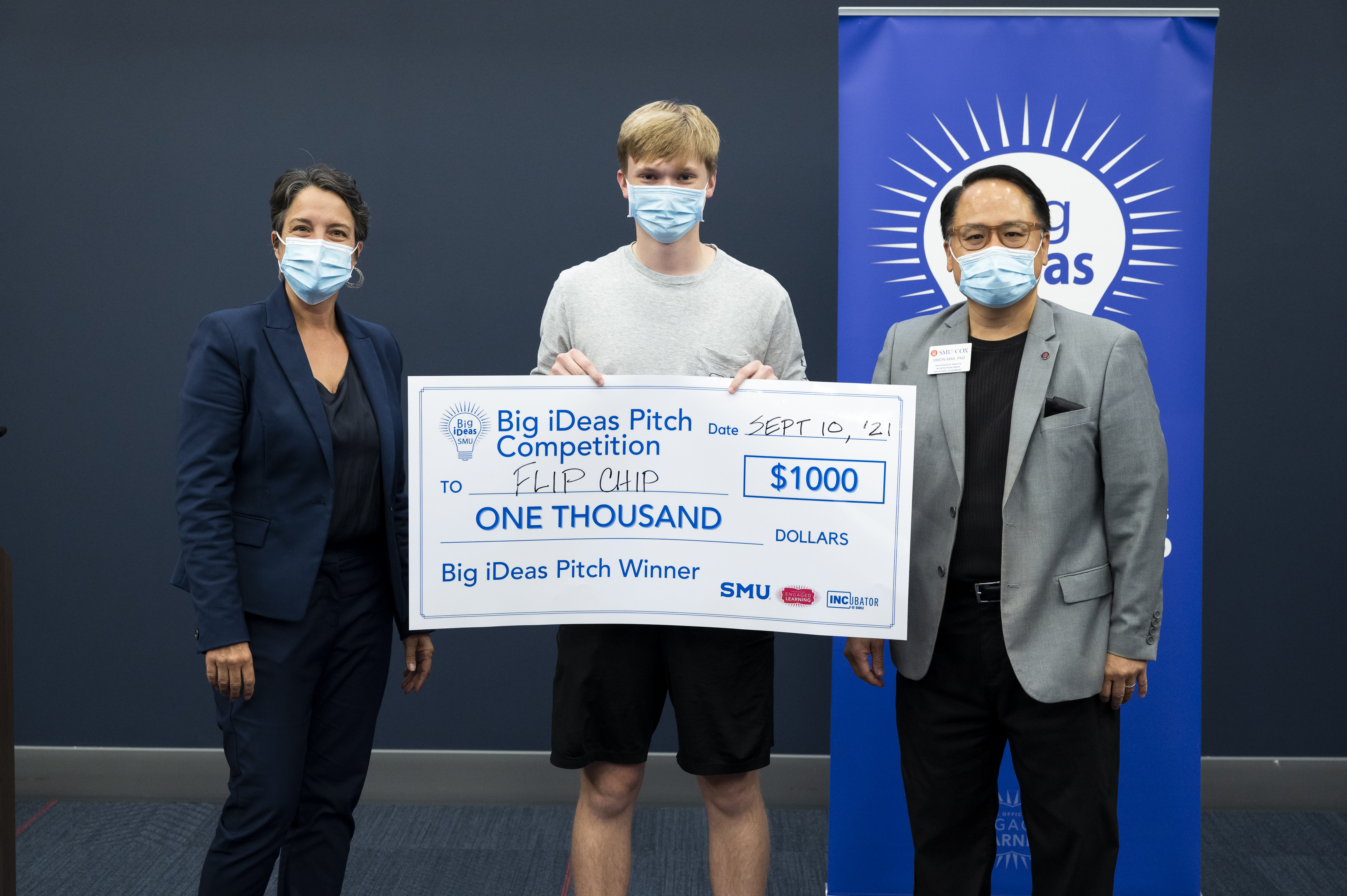 Flip Chip founder Zachary Lawyer with Jennifer Ebinger and Simon Mak