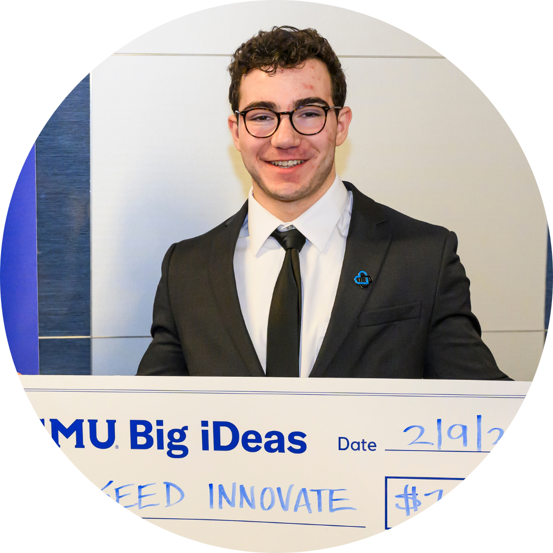 Seed founder Mason Dierks with his big check