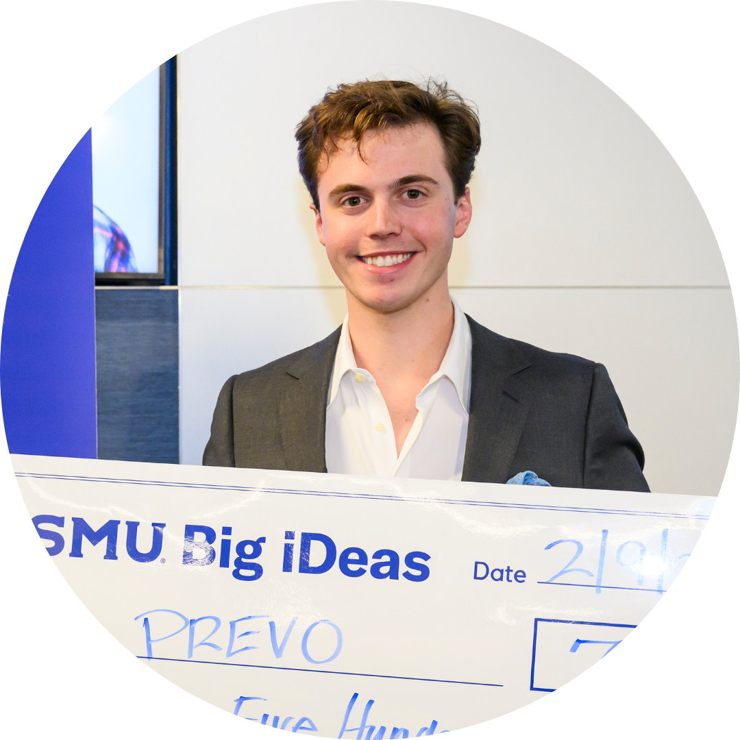 Prevo founder Ryder McNeal with his big check