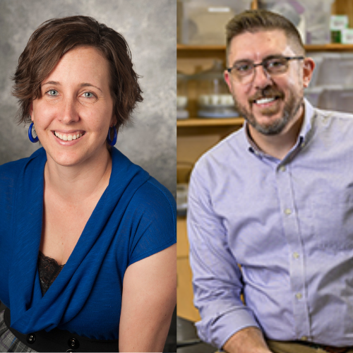 side by side headshots of Dr. Kacy Hollenback and Dr. Christopher Roos