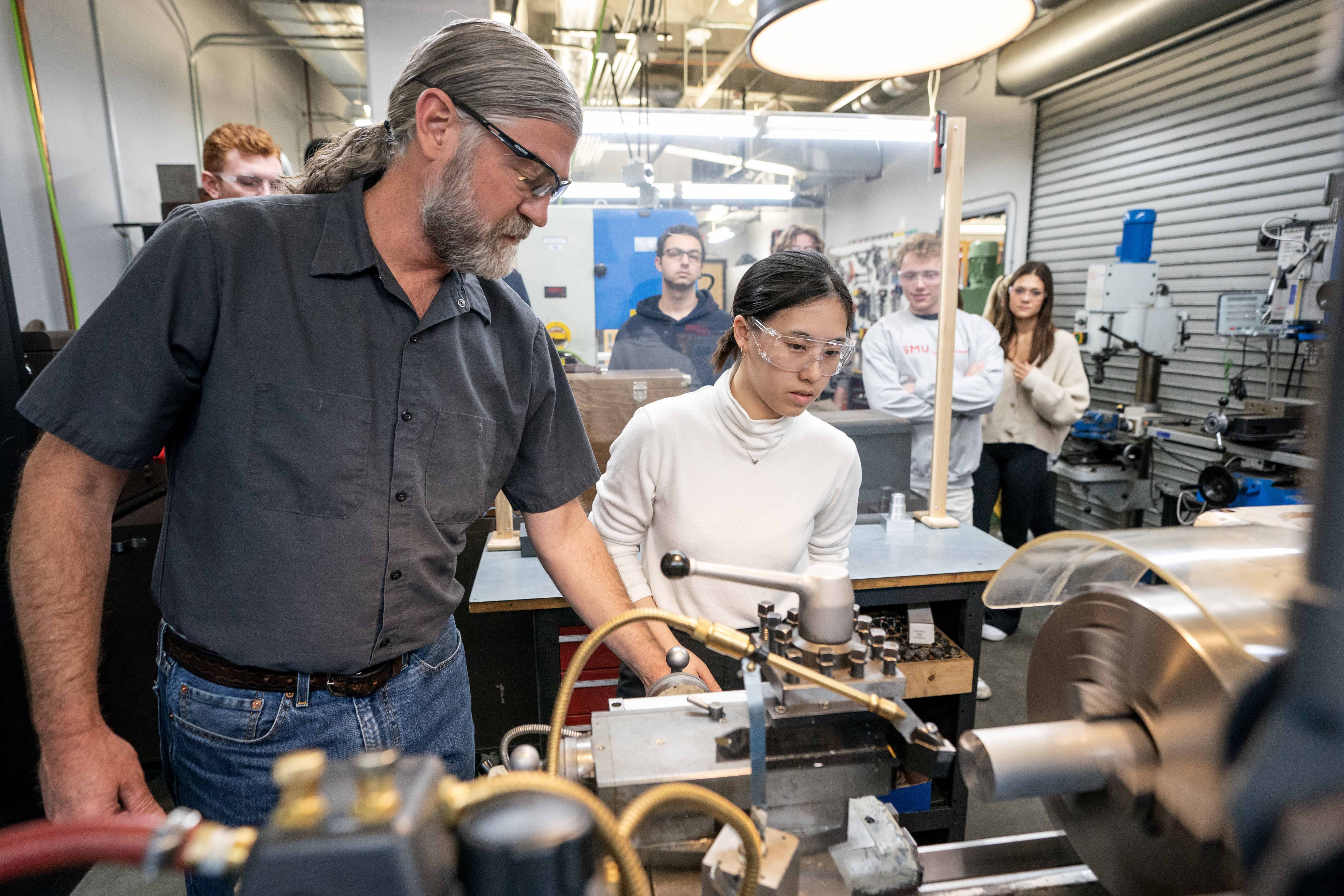 students and faculty in lab