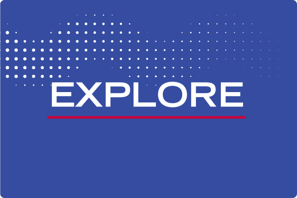 Blue tile with the word "explore"