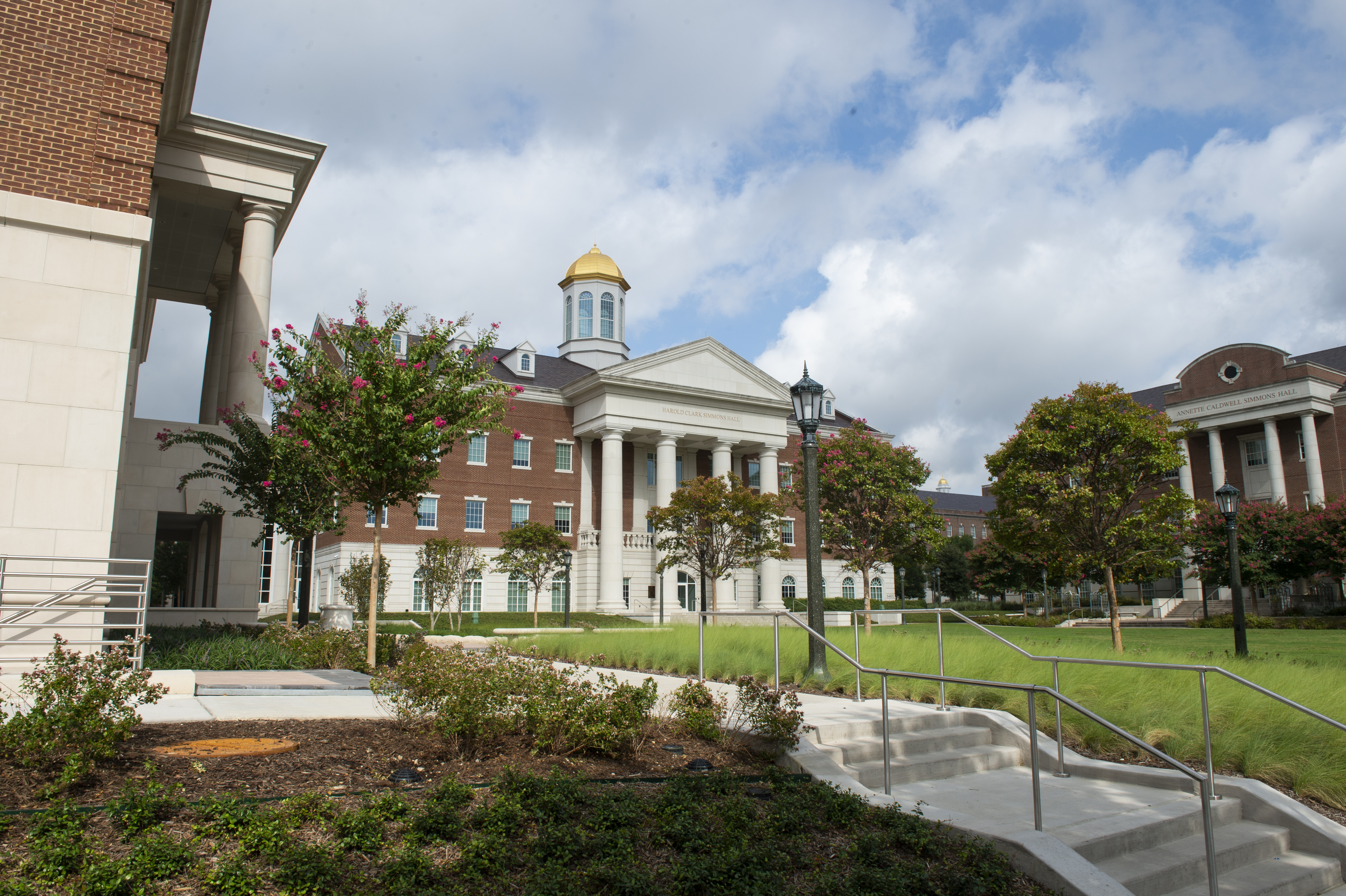 View of several brick building arranged in a quad