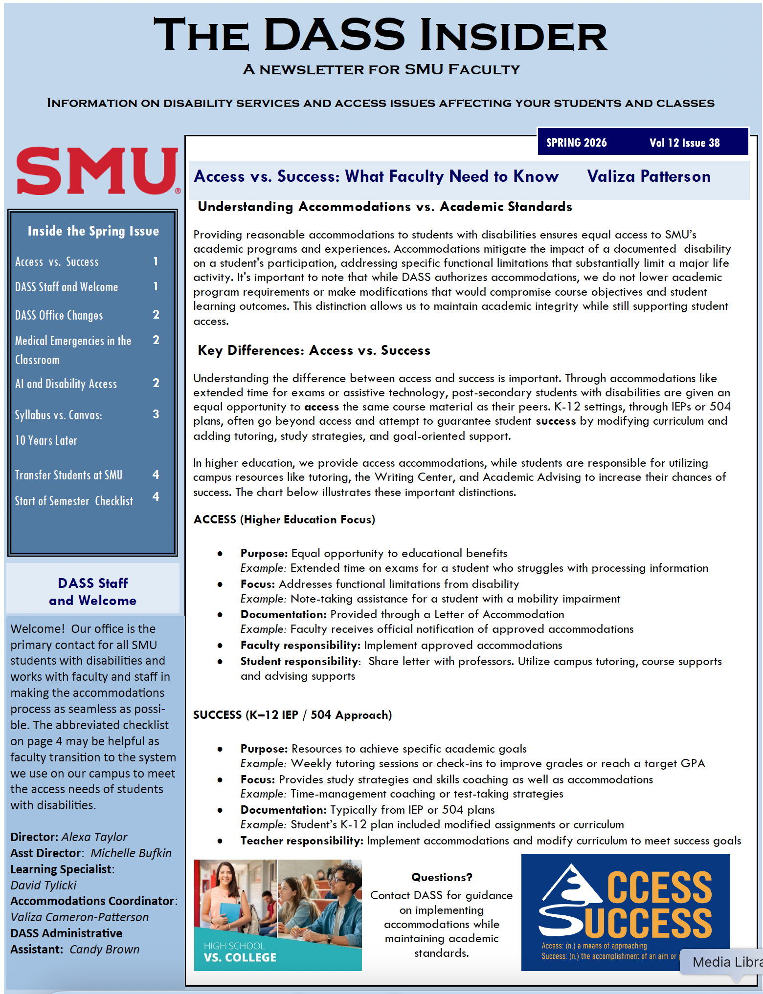 Thumbnail of cover of Spring 2026 issue of the DASS Faculty Insider