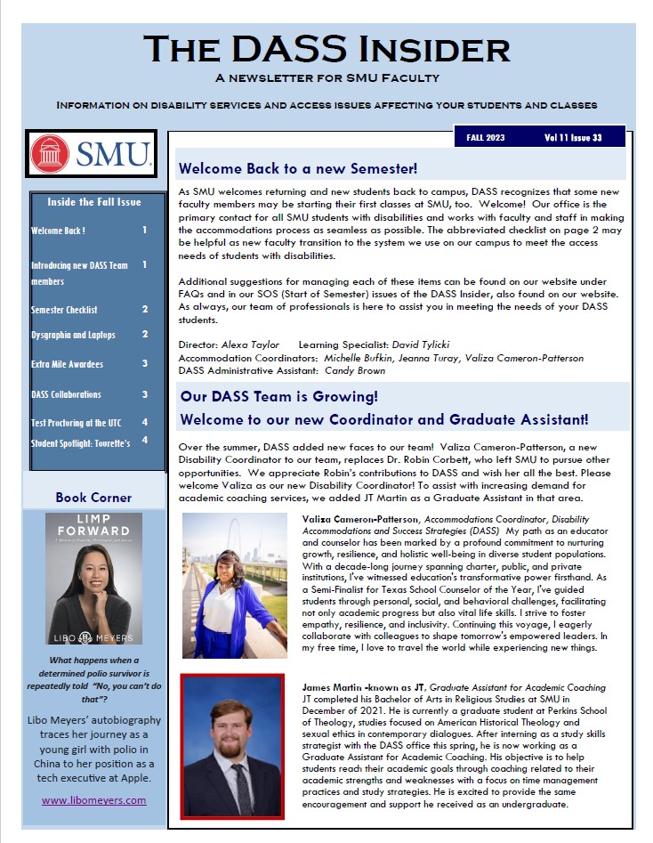 Cover of Fall 2023 issue of DASS Insider