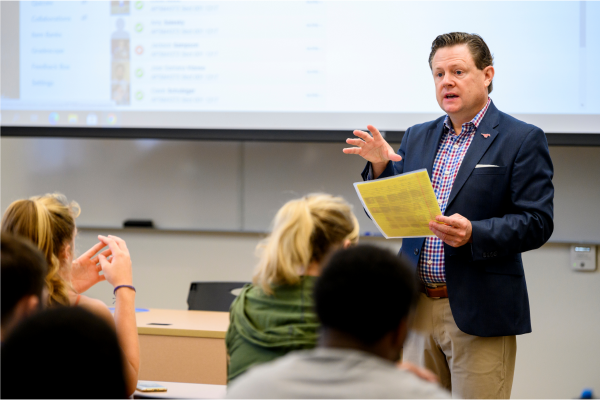 Professor teaching a class