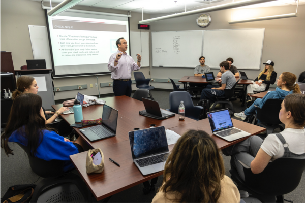 Instructor teaching a class