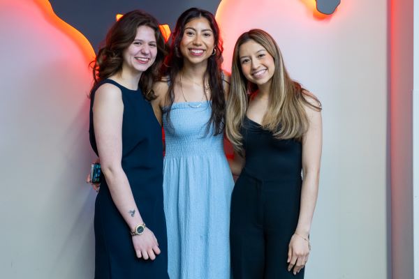 three students group shot